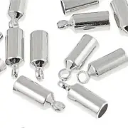 3mm Silver Plated Cord Ends, Pkg. of 12