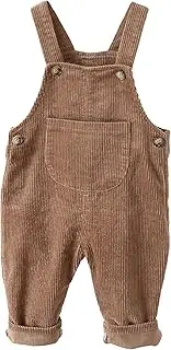 [Panegy] Baby Cord Dungarees Loose Plain Braces Dungarees Trousers Soft Retro One Piece Button Bib Trousers Overall Outfit Newborn Dungarees for Spring Autumn
