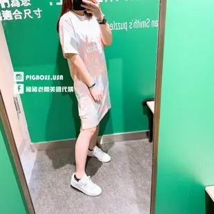 【豬豬老闆】ADIDAS ORIGINALS 花紋 休閒 連身裙 洋裝 長版 短袖 女款 粉GL6134 藍GL6135