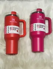 Stanley 40oz Tumbler 2024 Valentine's Day Cosmic Pink And Target Red ❤️
