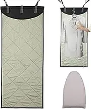 Over The Door Ironing Board, 45x19 Vertical ＆ Horizontal Ironing Mat, Heat-Resistant Clothes Steamers Pad with Steamers Mitt Portable