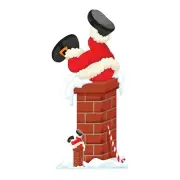 Santa In The Chimney Christmas Cardboard Cutout with Festive Mini Standee