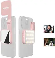 Amaran Go Phone Selfie Light Compatible with Phone,CCT 2700K-6500K Rechargeable Portable with Mirror Light for Selfies,Makeup,Video Conference,TikTok (Pink)
