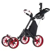 CaddyTek CaddyCruiser ONE Pro One-Click Folding 4 Wheel Golf Buggy - Red