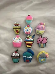 10 PCS Assorted Cupcake & Ice Cream Sundae Croc Shoe Charms (M)
