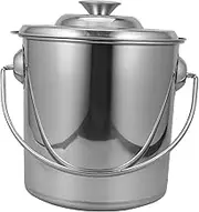 ABOOFAN Stainless Steel Rice Storage Bucket with Lid Versatile Food Storage Container for Water Rice Dog Food and More Convenient Handle Design for Easy Carrying