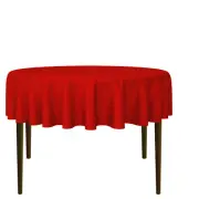 10 Pack 70" Round Polyester Fabric Tablecloths for Wedding Banquets - Red