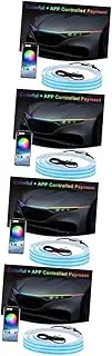 Mikinona 4pcs Car Light Accessories Led Strip for Car Hood Controlled Led Lights