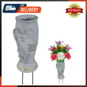 Cemetery Vase, Memorial Grave Vase with Ground Spikes, Angel Vases for Fresh