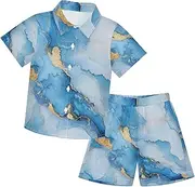 [Caihoyu] Big Boy Short Sleeve Button Down Shirt Top Shorts Set Toddler Boy Clothes Infant Little Boy Gift