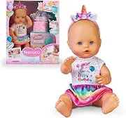 Nenuco - Unicorn Baby Doll with Birthday Party Accessories - Includes Personalised Cake with Clay Dough, Candles, Drawings and Stickers, Famous (NFN77000)