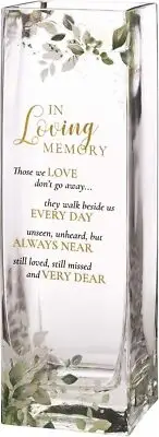 Lillian Rose Botanical Theme Memorial Flower Vase with Sympathy Verse