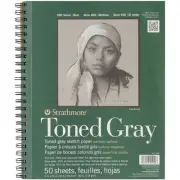 Strathmore Toned Sketch Spiral Paper Pad 9"X12"-Gray 50 Sheets 412109