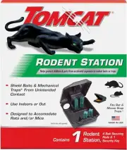 Tomcat Rodent Bait Station Rat Mouse Pest Control Indoor Outdoor Durable Plastic