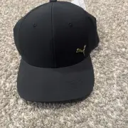 MENS PUMA STRETCH FIT FITTED BLACK HAT CAP SIZE L/XL