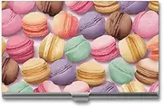[LQPMNK] Metal Card Case, Macaron Biscuit Flavored Pastries Print Professional Card Case Premium Card Case Lightweight Card Holder Pocket Card Case, style, Style