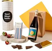 Luxury Wine and Chocolate Gift Hamper | Striking Sam Gift Hamper by Good Day People | Perfect as Corporate Gifts, Birthday Gifts and Celebration Gifts| Choose from Red, White, Sparkling, Non-Alcoholic Wine or Champagne, and Organic Chocolate (Prosecco)