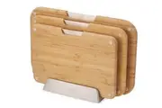 3pc Joseph & Joseph Nest Boards Bamboo Kitchen Chopping Cutting Board w/ stand