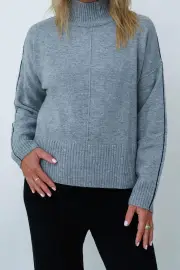 MerinoSnug Alpaca Merino Wool Jumper – High Neck Style for Premium Warmth, Grey / M