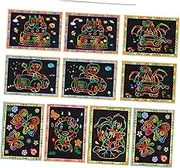 10pcs Scratch Book Scratch Paper DIY Cards Party Favors Present Drawing Graffiti Paper