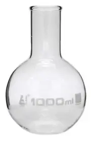 Eisco Labs 1000ml Boiling Flask, Wide Neck, Flat Bottom - Borosilicate Glass