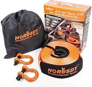 HORUSDY Recovery Tow Strap 3" x 30Ft/9.1M Snatch Strap - Heavy Duty 32,000 LBS Break Strength, 3/4" D Ring Shackles (2pcs), Recover Your Vehicle Stuck in Mud/Snow