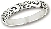 [Sac Silver] Swirl Scroll Wedding Thumb Ring .925 Sterling Silver Stackable Band Sizes 6-9