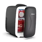 Mini Fridge [Upgrade], Small Fridge Rapid Cooling 4 Liter/6 Cans Black