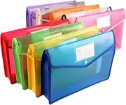JMIATRY Pack of 9 A4 Document Folders, A4 Plastic, Portfolio Folders, Project Folders with Press Stud for Office, School, Travel, 9 Colours