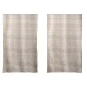 2x Belle Gingham Cotton Table Runner 150x45cm Rectangle Kitchen/Dining Decor Ash