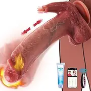 Realistic Thrusting Dildo Vibrator Adult Sex Toys - 9 inch Suction Cup Dildo with Thrusting & Vibrating & Rotating Mode, G Spot Anal Clitoral Stimulator Silicone Thick Dildos for Women Couples Sex Toys