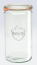 Set of SIX Very Large 1590ml Weck Cylinder Jars 21cm high. German Made Classic Design. Model 974
