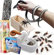 LCKLA Prank Kit Funny Gag Gifts, Realistic Rubber Snakes Fake Roaches Surprise Spider Box for April Fools Day Halloween Party Decoration Adults Men Kids