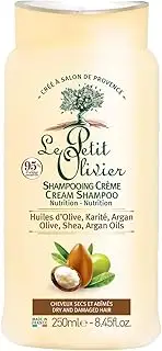 Le Petit Olivier Nutrition Cream Shampoo - Olive, Shea, Argan Oil - Nourishes And Repairs Dry And Damaged Hair - Enriched With Natural Ingredients - Free Of Silicone, Sulfate, Paraben - 8.45 Oz