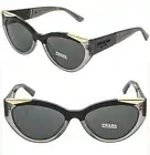 PRADA SYMBOLE Black Gray Triangle PR03WS 03W Angular Fashion Sunglasses 03WS