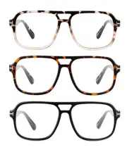 3 Pack Reading Glasses for Women/Men,Oversized Retro Aviator Blue Light Block...