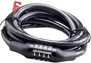 WHAMVOX Heavy Duty Combination Bike Lock Secure Password Cable Lock for Bicycle Theft Protection Durable Design for Outdoor Use Black