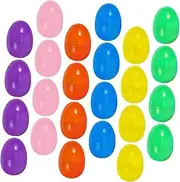 ERINGOGO 60pcs Easter Egg Adornments Jumbo Plastic Eggs Candy Boxes Fillable Faux for