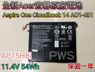 【全新 宏碁 Acer Aspire One Cloudbook 14 AO1-431 原廠電池】AP15H8I