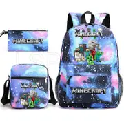 3PCS MINECRAFT Backpack Cartoon Children Boys Girls School Bags Lightweight Students Waterproof Large Capacity Backpack 7