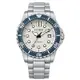【CITIZEN 星辰】NJ0171-81A 青春撞色 日期顯示 鋼錶帶 機械男錶 白/藍圈 43mm 台南 時代鐘錶