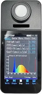 HPCS-330P Handheld Spectrometer, High Precision Wireless Light Spectrum Analyzer 350-800nm, PAR PPFD Meter with PC Software for Home, Plant Growth Lab
