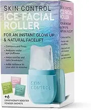 Skin Control Ice Facial Roller Plus 6 Cryotherapy Booster Powder Sachets - For Face, Eyes & Neck