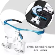 3.5x420mm Dental Loupes Surgical Binocular Loupe Magnifying Glasses Blue Good