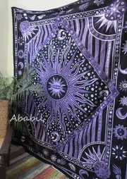 Psychedelic Queen Sun and Moon Tapestry Wall Hanging Tapestry Hippie Wall Decor