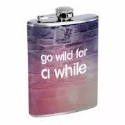 Go Wild Em1 8oz Stainless Steel Flask Drinking Whiskey Liquor