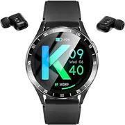 Smart Watch for Men, Waterproof, Large Battery Smartwatch with Earbuds Flip Cover, NFC Function, 1,39 Mens Fitness Watch Bluetooth Call for Android