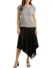 [David Lawrence] Phylis Sequin Top in Silver