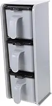 Multi-use Spice Holder Grid Spice Jars Condiment Container Wall Mount or Countertop Grey