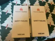 Three pieces TRADESAFE Lockout Tagout Safety Padlock Red 1 pack NEW